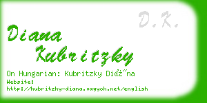 diana kubritzky business card